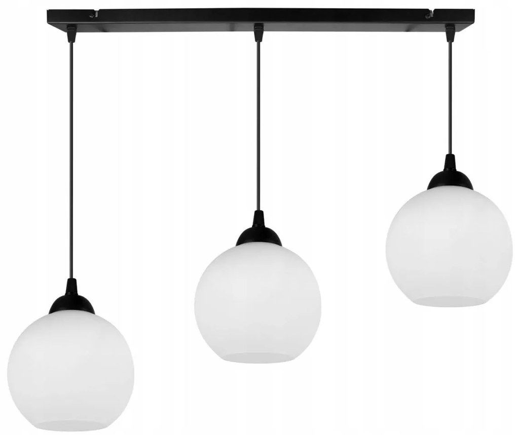 Závesné svietidlo Eliza, 3x biele sklenené tienidlo (výber z 2 farieb konštrukcie)