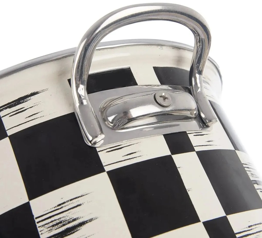 Hrniec smalt ŠACHOVNICA Lem 6,5 l