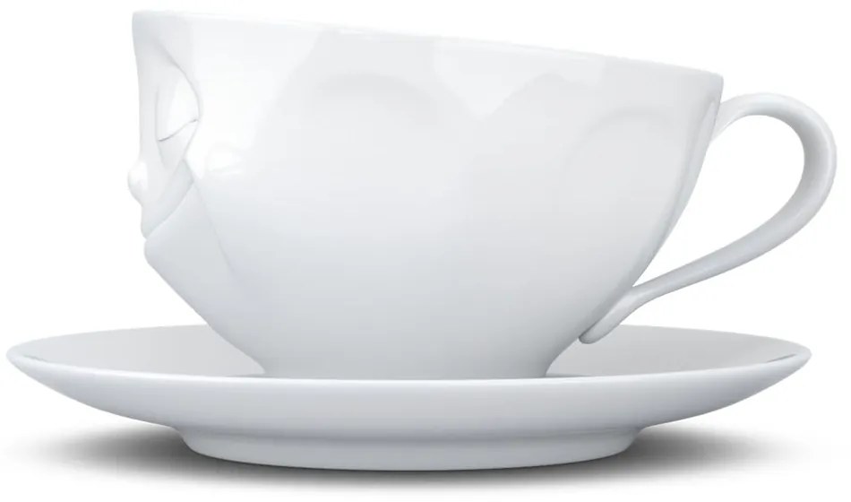 Biela šťastná porcelánová šálka na kávu 58products, objem 200 ml