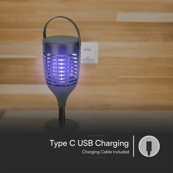 LED Solárny lapač hmyzu LED/1,3W/3,7V IP24 20 m²