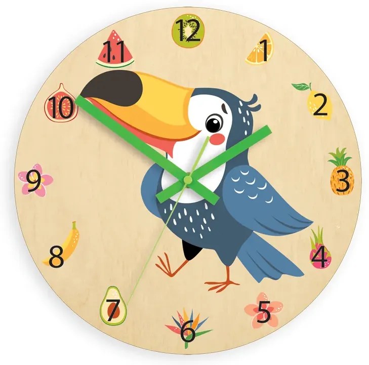 Dětské nástěnné hodiny Ami Tukan 30 cm vícebarevné