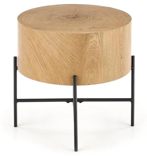 Konferenčný stolík BROOKLYN-S, 45x45x45, dub prírodný/čierna