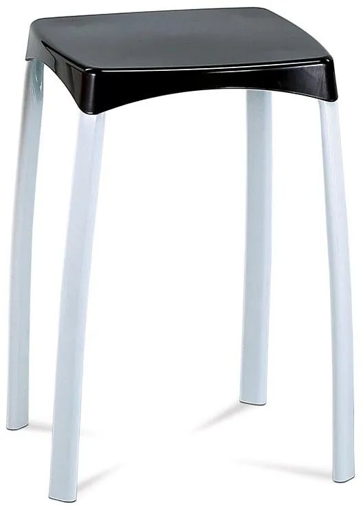 Autronic -  Autronic - stolček, biela kostra čierny PVC sedák - 83668-03 BK