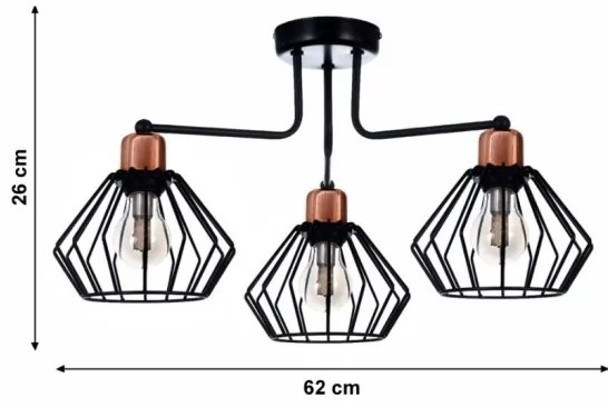 Prisadený luster PORTO 3xE27/40W/230V