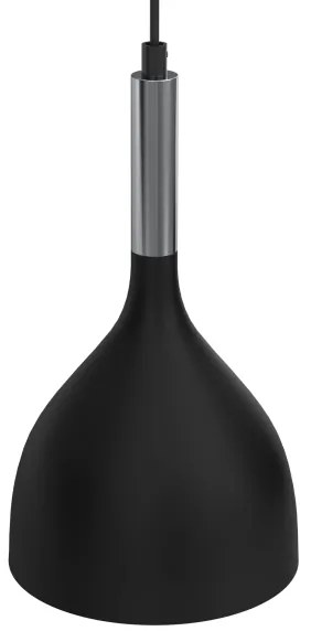 Luster na lanku NOAK 2xE27/15W/230V čierna/chróm