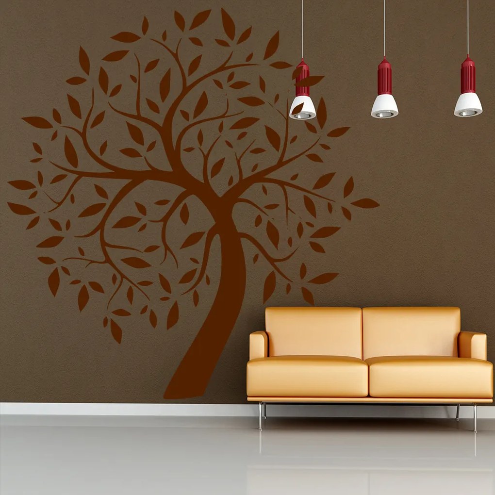 Veselá Stena Samolepka Listnatý strom Farba: bílá, Veľkosť: 60 x 60 cm