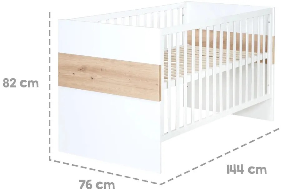 Postieľka v bielo-prírodnej farbe 70x140 cm Lion – Roba