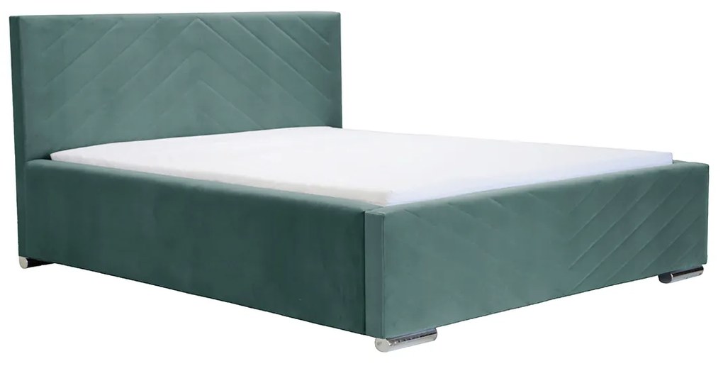 Čalúnená posteľ s úložným priestorom a matracom KOOL 160 x 200 cm Námorník