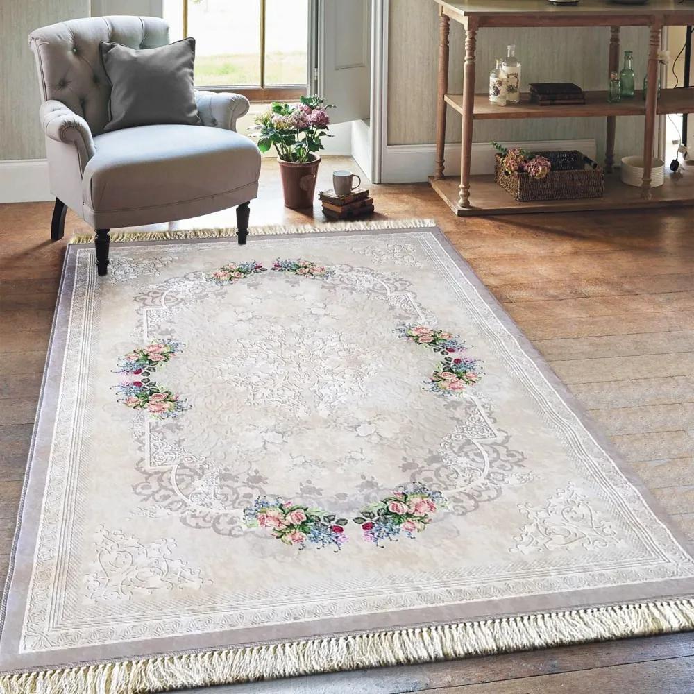 DomTextilu Elegantný béžový koberec so strapcami 19709-135613