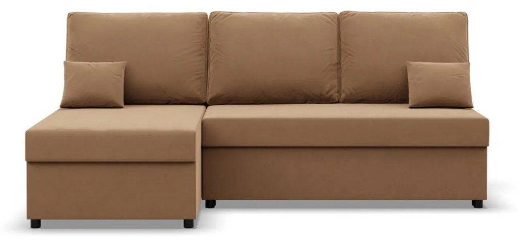 Rohová rozkladacia sedacia súprava DELI Hnedá I