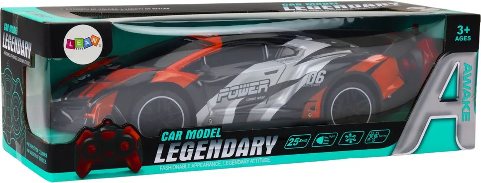 LEAN Toys Športové diaľkovo ovládané auto RC v mierke 1:10, oranžové, rýchlosť 25 km/h