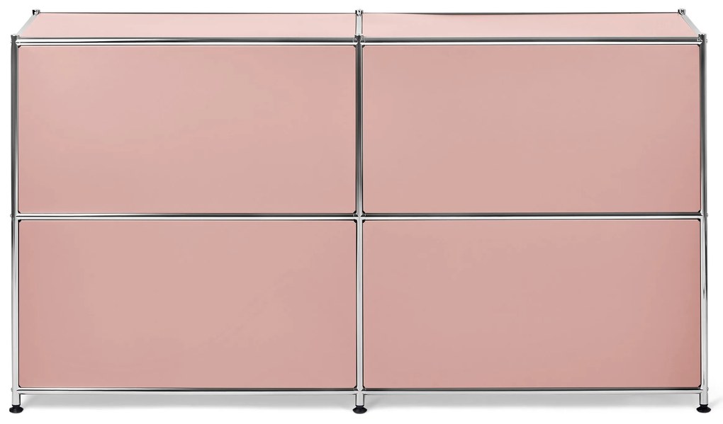 Kovová odkladacia skrinka »CN3« so 4 výklopnými priečinkami, staroružová