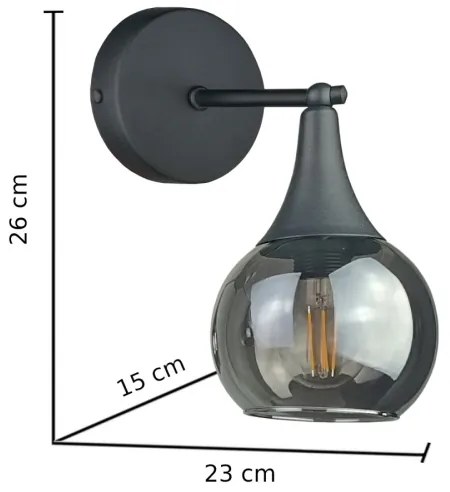 Nástenné svietidlo STAR 1xE27/60W/230V čierna/dymová čierna
