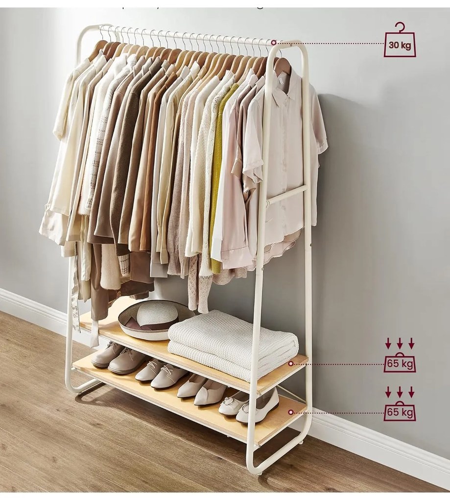 Šatníkový vešiak Vasagle Profota biely