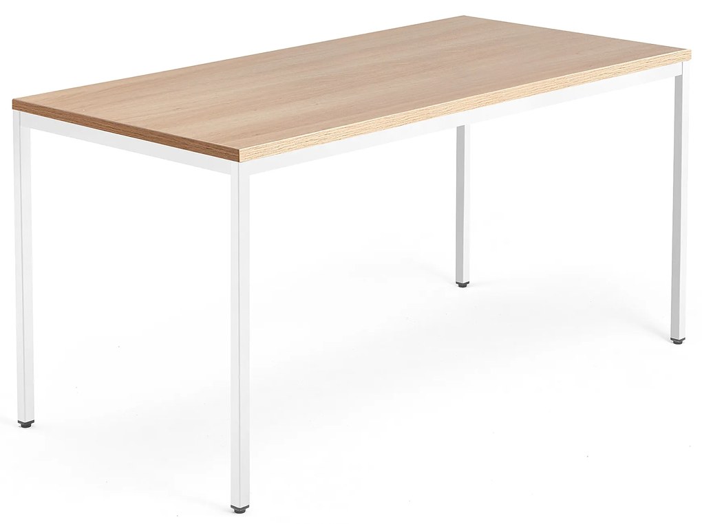 Kancelársky pracovný stôl QBUS, 1600x800 mm, dub/biela