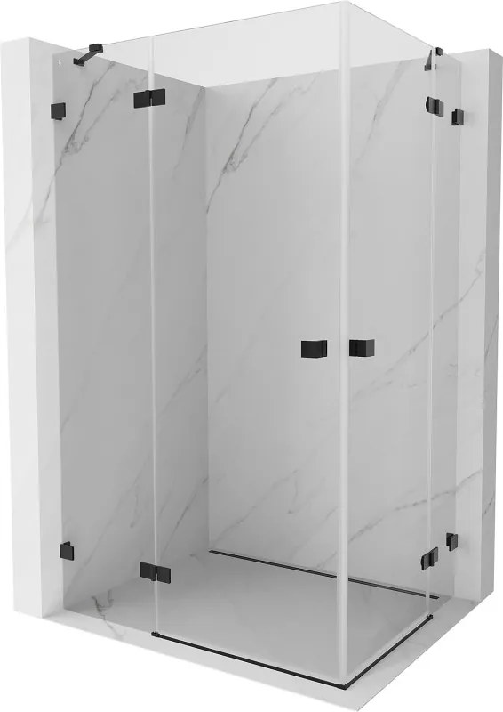 Mexen Lunar Duo, výklopný sprchový kút 115 x 70 cm, 8mm číre sklo, čierny profil, 834-115L-070P-70-00
