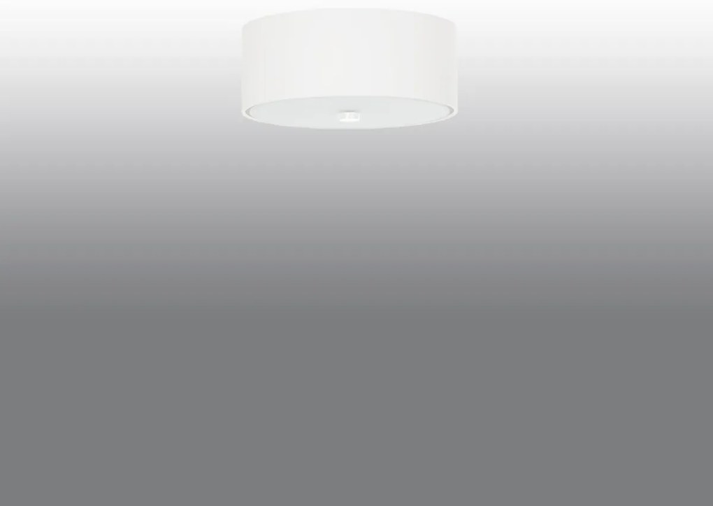 Stropné svietidlo Skala, 1x biele textilné tienidlo, (biele sklo), (fi 30 cm)