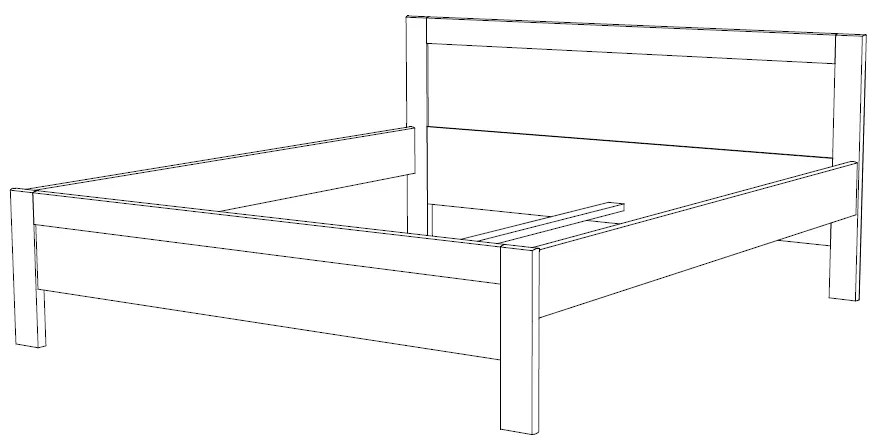 BMB KARLO FAMILY - masívna buková posteľ 90 x 210 cm, buk masív