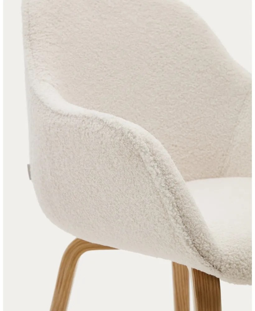 Biele čalúnené jedálenské kreslo Aleli – Kave Home