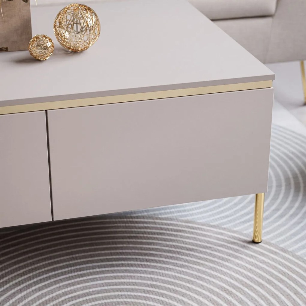 KONFERENČNÝ STOLÍK NESSIE KAŠMÍR + ZLATÝ 90 cm