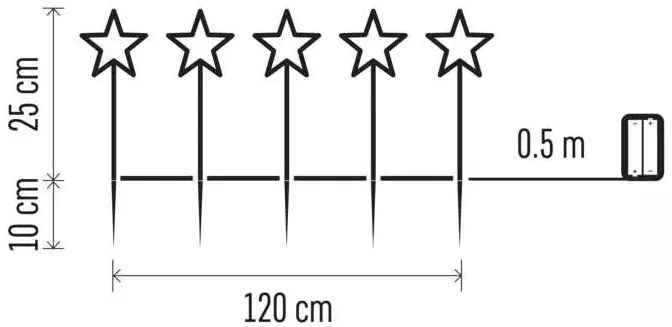 EMOS LED vianočné zapichovacie hviezdy 30cm DCZW01
