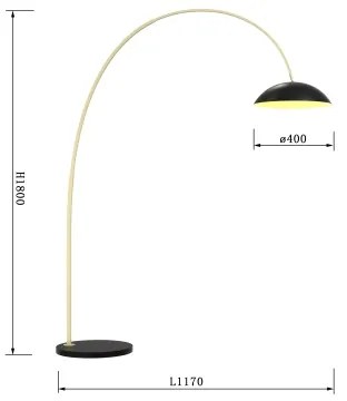 Wofi 3001-104 - LED Stmievateľná stojacia lampa ROSCOFF LED/21W/230V čierna/zlatá