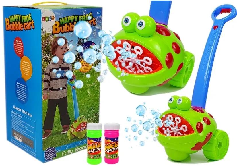 Lean Toys Bublifuk na tlačenie modrý – Žabka