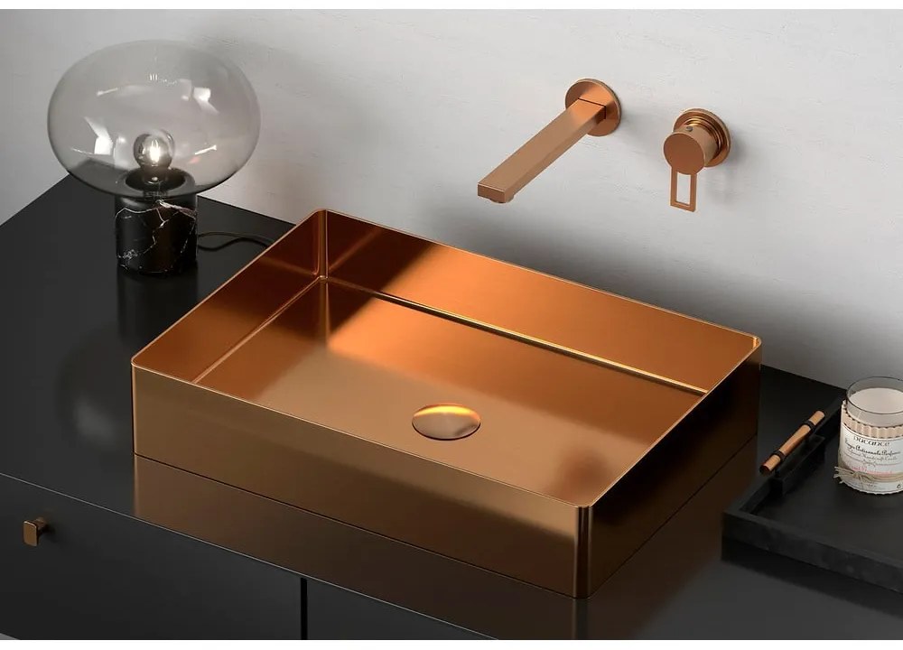 Antikoro umývadlo v medenej farbe 50x35 cm Aurum – Sapho