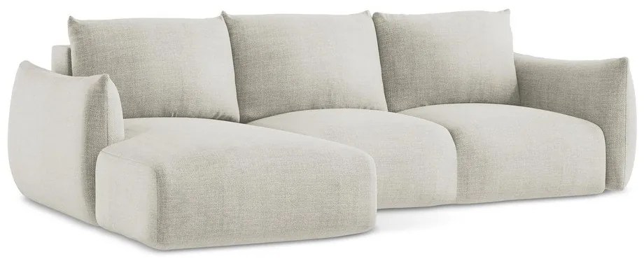 Béžová rozkladacia rohová pohovka (ľavý roh/s leňoškou) Leila – Makamii