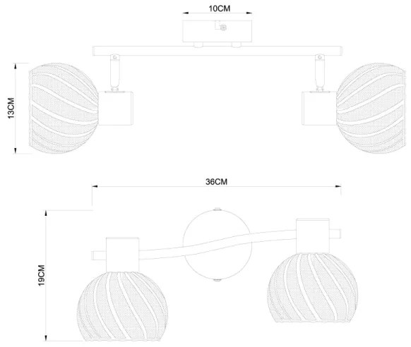 Globo 54025-2 - Bodové svietidlo WILLY 2xE27/40W/230V