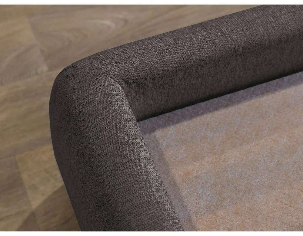 Tmavosivá čalúnená dvojlôžková posteľ s úložným priestorom a roštom 160x200 cm Garancia – Bobochic Paris