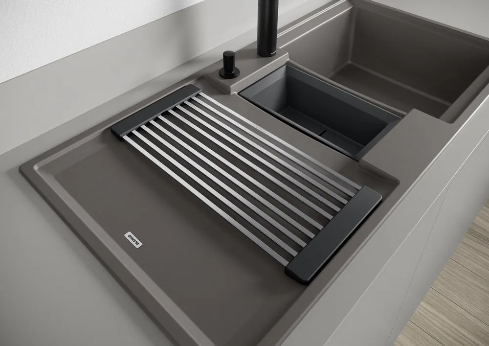 Blanco Adira 6 S, silgranitový drez 1000x500x200 mm, 1,5-komorový, čierna, BLA-527601