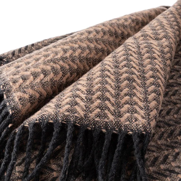 Pléd so strapcami IRMA hnedý 150 x 200 cm