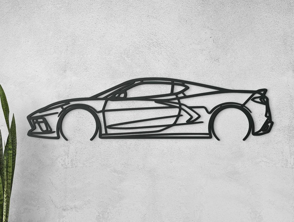 drevko Nálepka 21 C8 Corvette Rozmer obrazu: 22 x 86 cm, Farba dekorácie: Čierna