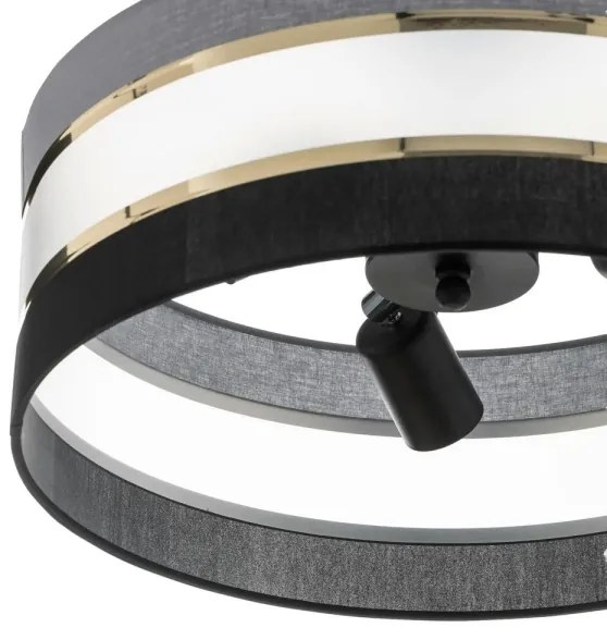 Luster na tyči HELEN 3xE27/15W/230V čierna/šedá/zlatá