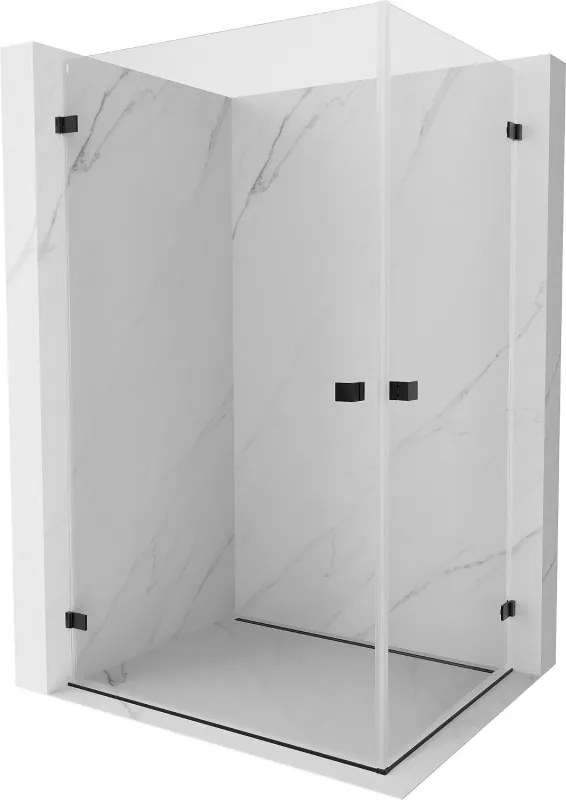 Mexen Lunar-B Duo výklopný sprchový kút 95 x 70 cm, číre sklo, čierna matná, 832-095L-070P-70-00