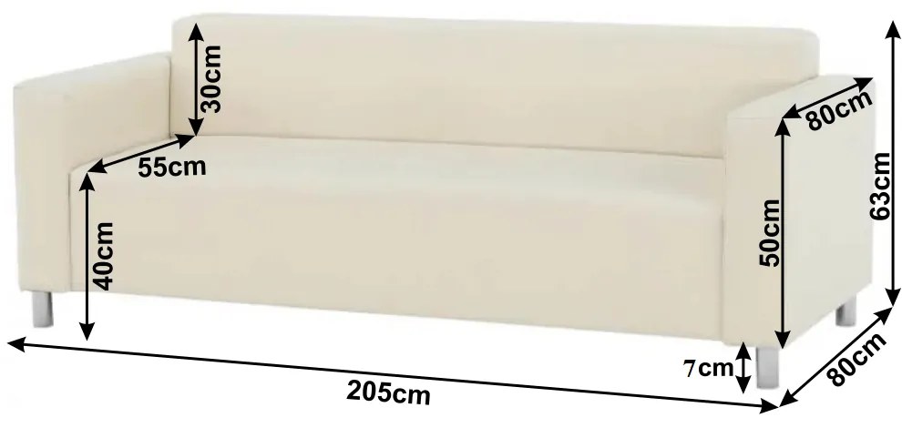 Kondela 3-sed, ekokoža béžová, HOMKER