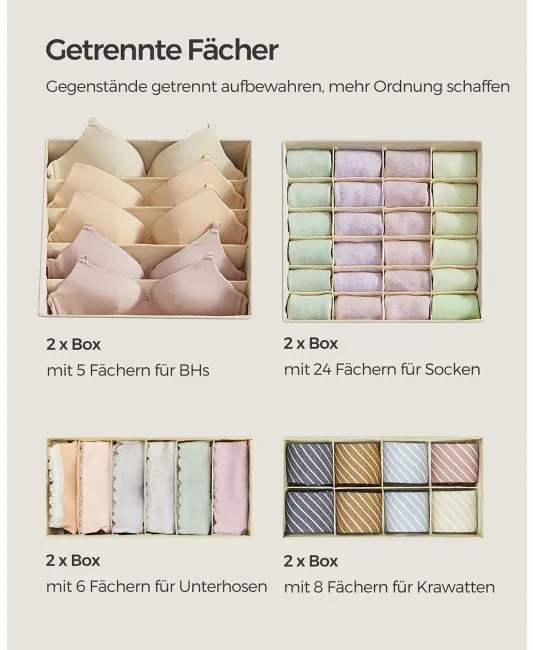 Set organizérov na bielizeň RUS008M01 (8 ks)