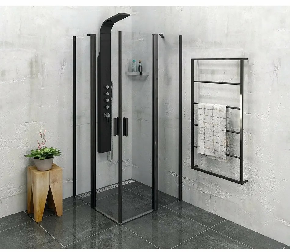 SAPHO Ska502 Ska nástenný sušiak uterákov 60 x 115 x 10 cm, čierna mat