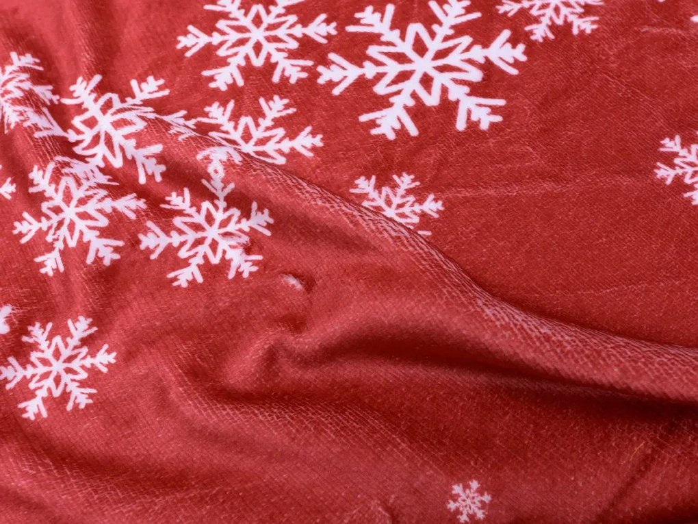 Mikroplyšové obliečky WHITE ORNAMENTS červené Rozmer obliečky: 70 x 90 cm | 140 x 200 cm