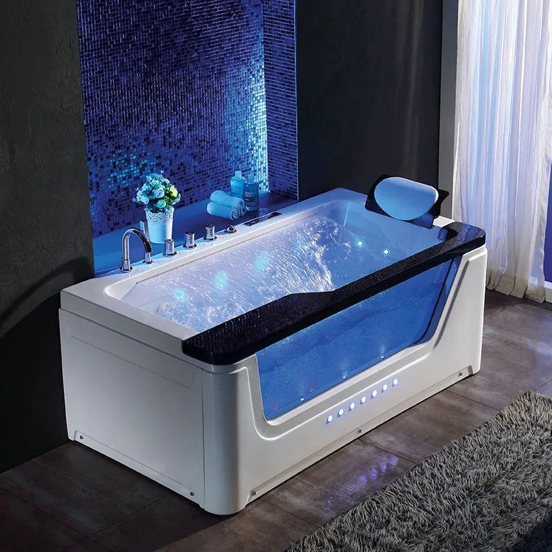 Terra Hydromasážna vírivá vaňa NEVADA 912 BL 170x90 ČIERNA s ohrevom vody