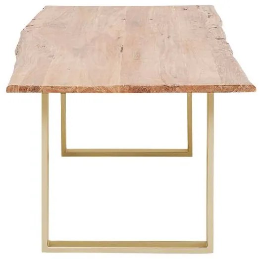 Harmony jedálenský stôl 160x80 cm svetlohnedý / mosadz