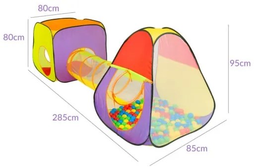 InternetovaZahrada Detský stan s tunelom a loptičkami