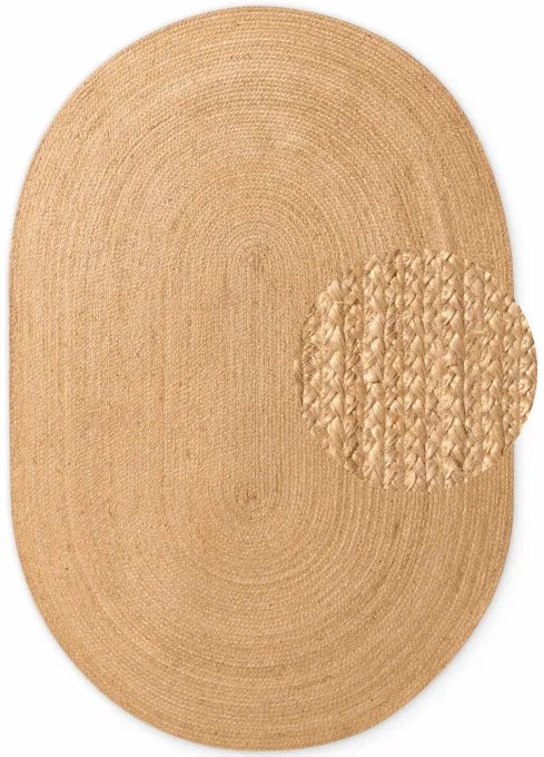 Koberec Hanse Home Jute Braided Rangpur naturálny / zlatý ovál