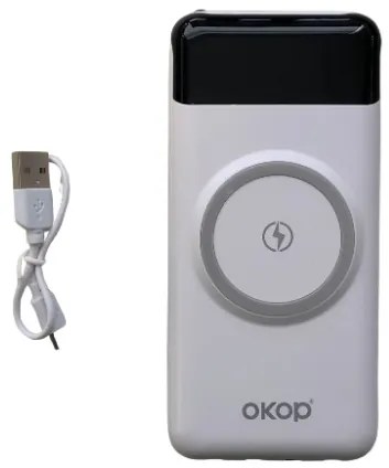 Rýchlonabíjacia powerbanka OKOP KP-711 so štyrmi káblami - 10000mAh - Biela
