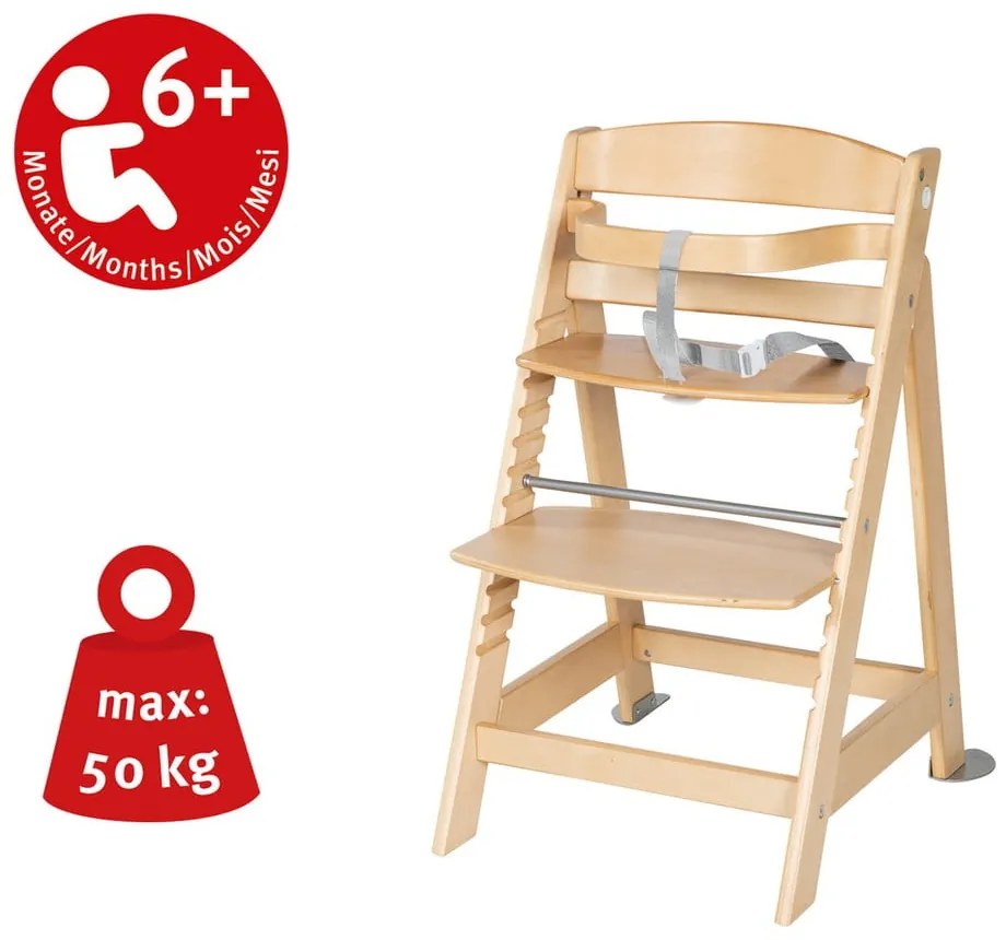 Jedálenská stolička vo svetlozeleno-prírodnej farbe Style Born Up 2in1 – Roba