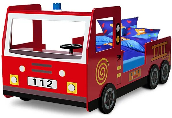 InternetovaZahrada - Detská posteľ FIRE - hasičské auto 200 x 90 cm