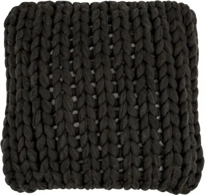 Pletený šedý vankúš Tricot dark grey - 40 * 40 cm