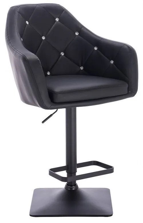 LuxuryForm DESIGN Barová stolička ROMA na čiernej hranatej podstave - čierna