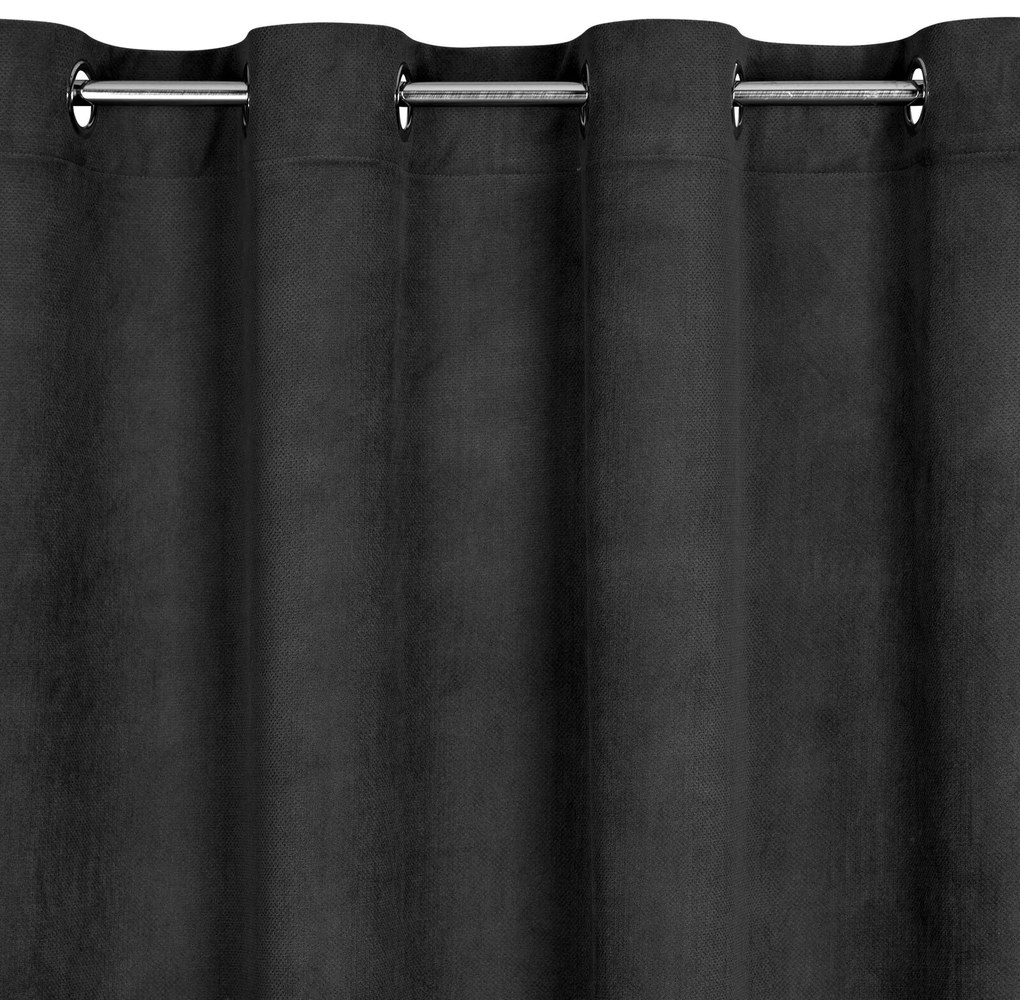 ZATEMŇOVACÍ ZÁVES NA KRÚŽKOCH MILO 140X250 CM ČIERNA